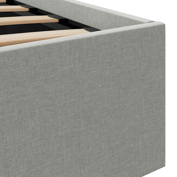 vidaXL Lit avec coffre de rangement hydraulique et LED, tissu gris clair, 160x200 cm