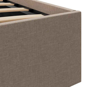 Bett mit Bettkasten Hydraulisch mit LED Taupe Stoff 90x200 cm