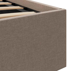 Bett mit Bettkasten Hydraulisch mit LED Taupe Stoff 140x200 cm
