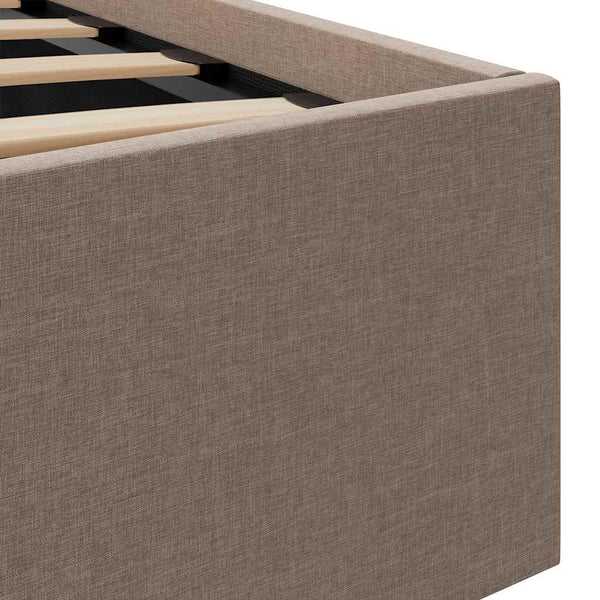 Bett mit Bettkasten Hydraulisch mit LED Taupe Stoff 140x200 cm
