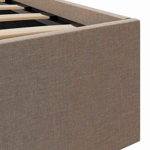 Bett mit Bettkasten Hydraulisch mit LED Taupe Stoff 160x200 cm