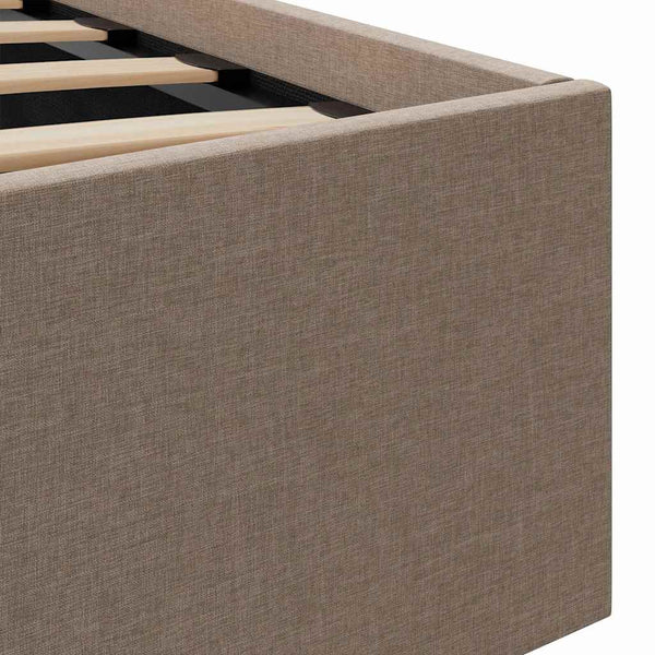Bett mit Bettkasten Hydraulisch mit LED Taupe Stoff 160x200 cm