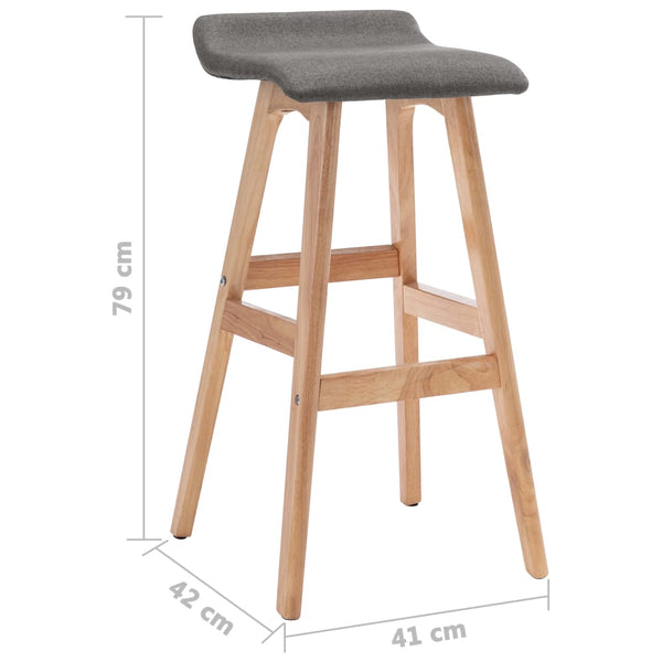 vidaXL Bar Stools 2 pcs. Dark Grey Fabric