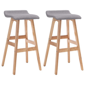 Barhocker 2 Stk. Hellgrau Stoff