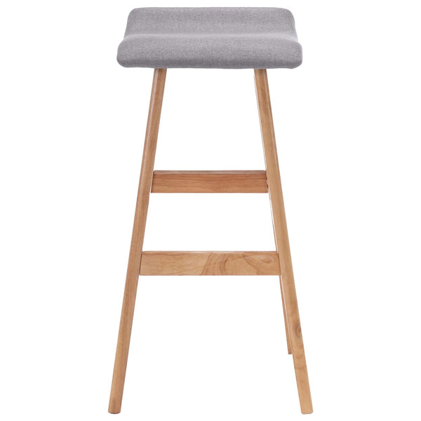 Barhocker 2 Stk. Hellgrau Stoff