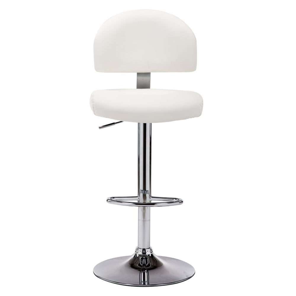 vidaXL Bar Stool White Faux Leather