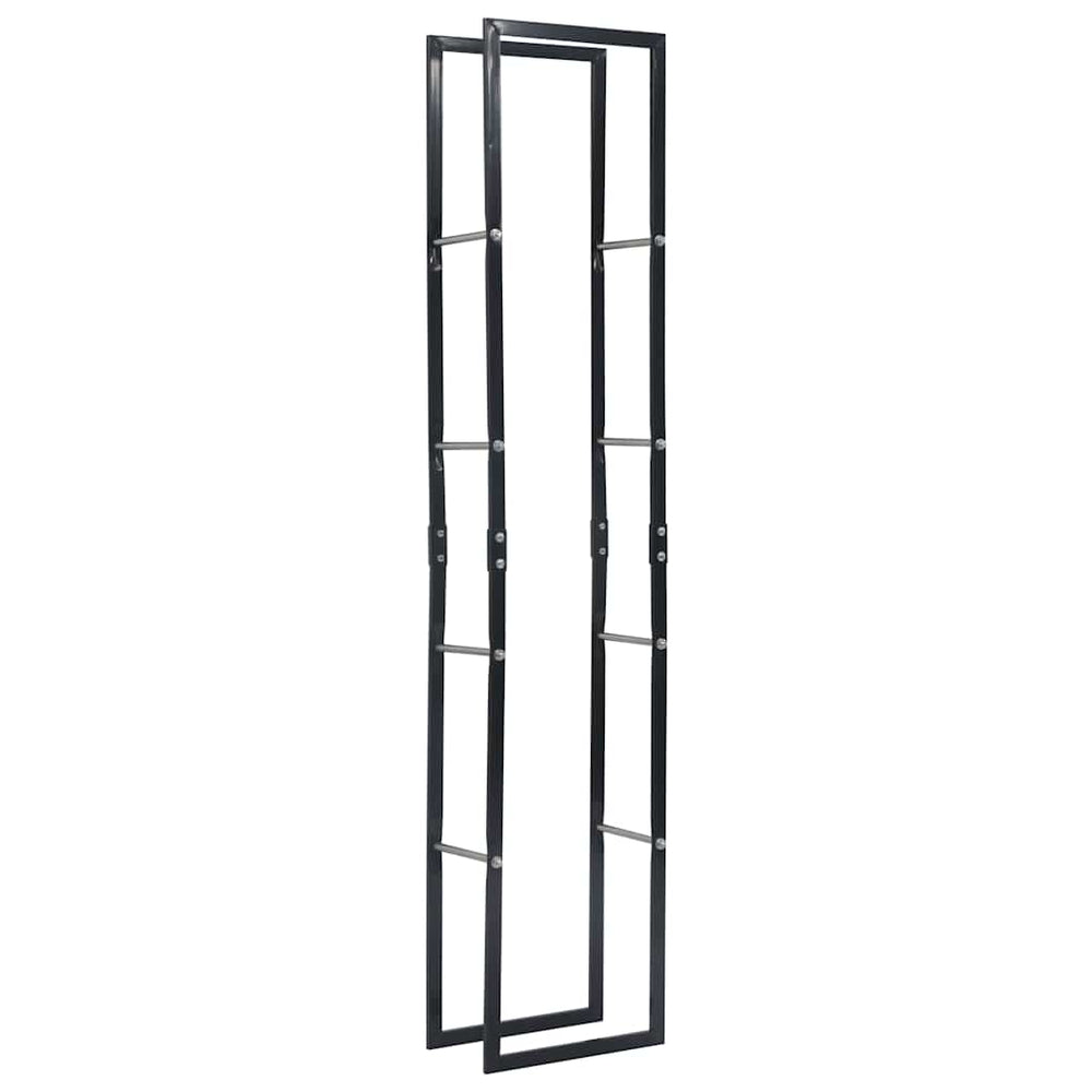 Brennholzregal Schwarz 40×25×200 cm Stahl