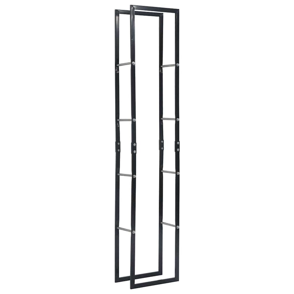 Brennholzregal Schwarz 40×25×200 cm Stahl