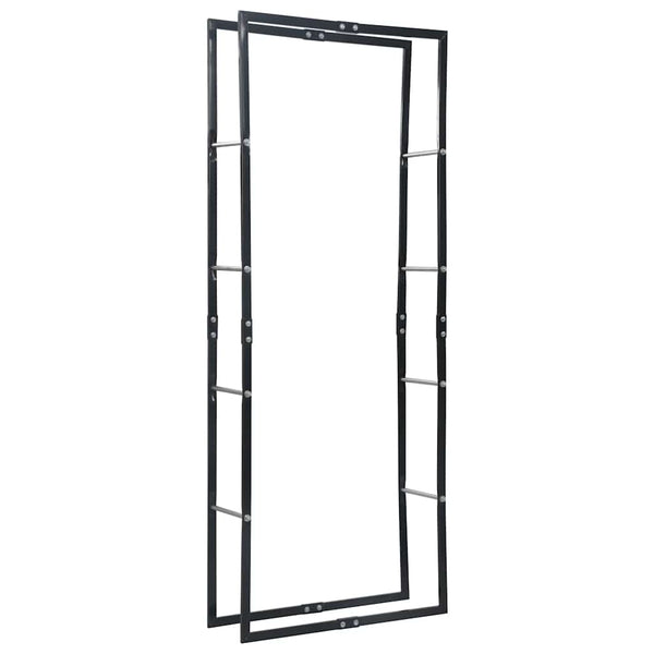 Brennholzregal Schwarz 80×25×200 cm Stahl