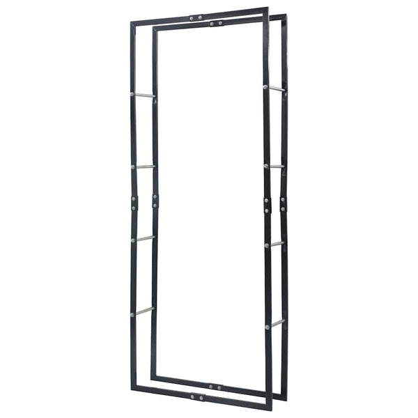 Brennholzregal Schwarz 80×25×200 cm Stahl