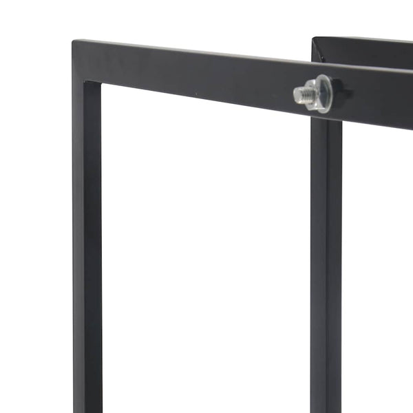 Brennholzregal Schwarz 80×25×200 cm Stahl
