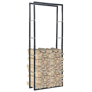 Brennholzregal Schwarz 80×25×200 cm Stahl