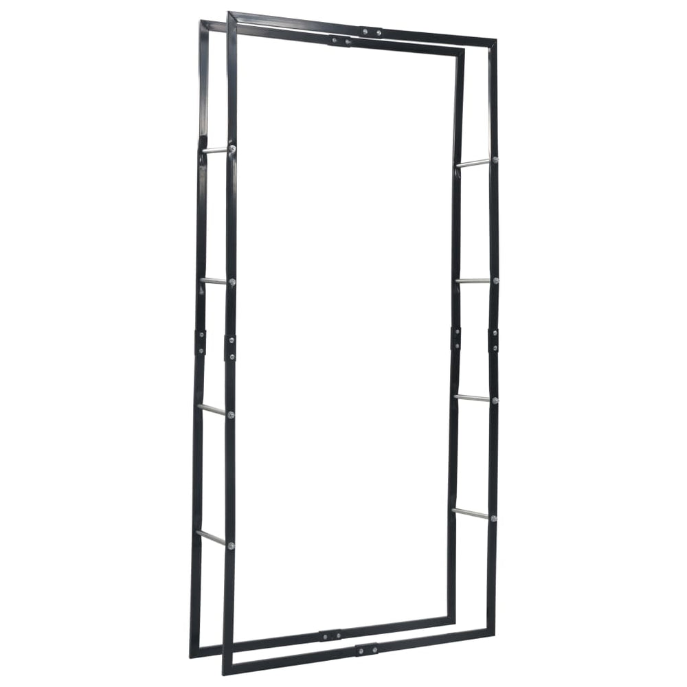 Brennholzregal Schwarz 100×25×200 cm Stahl