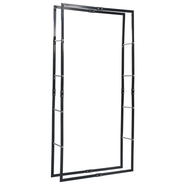 Brennholzregal Schwarz 100×25×200 cm Stahl