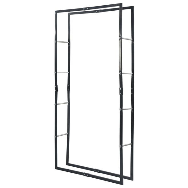 Brennholzregal Schwarz 100×25×200 cm Stahl