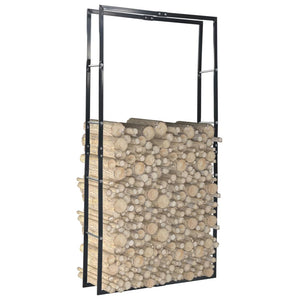 Brennholzregal Schwarz 100×25×200 cm Stahl