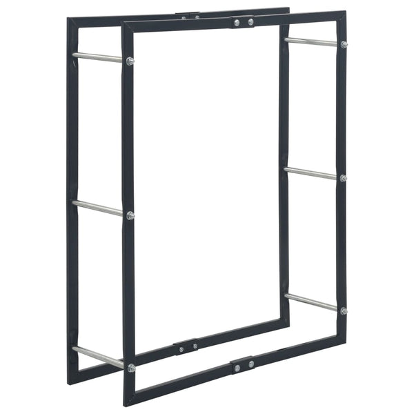 Brennholzregal Schwarz 80×25×100 cm Stahl
