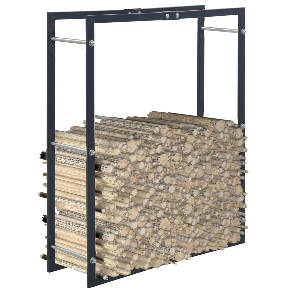 Brennholzregal Schwarz 80×25×100 cm Stahl