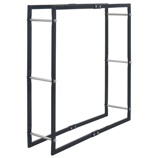 Brennholzregal Schwarz 100×25×100 cm Stahl