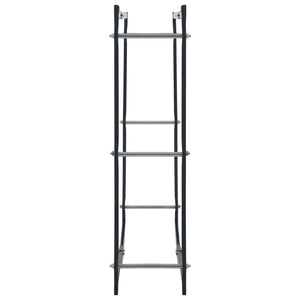 Brennholzregal Schwarz 100×25×100 cm Stahl