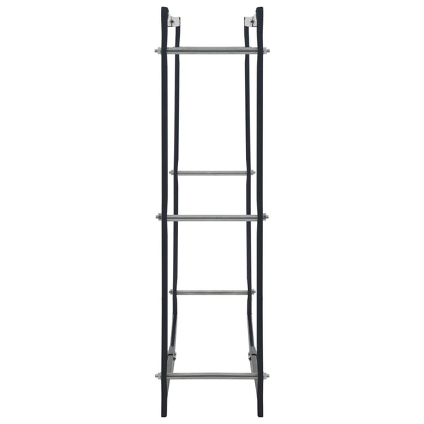 Brennholzregal Schwarz 100×25×100 cm Stahl