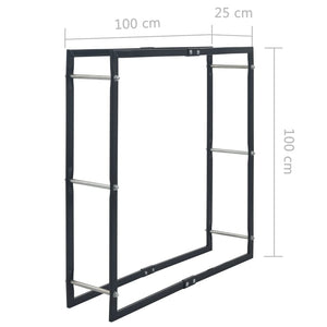 Brennholzregal Schwarz 100×25×100 cm Stahl