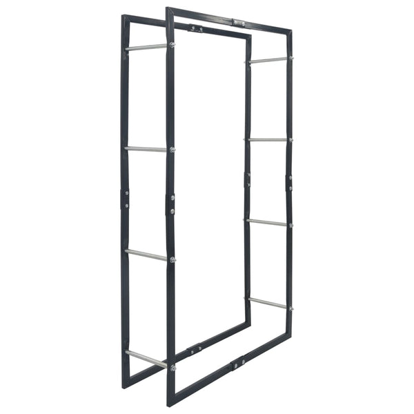 Brennholzregal Schwarz 80×25×150 cm Stahl