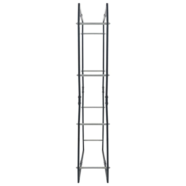 Brennholzregal Schwarz 80×25×150 cm Stahl