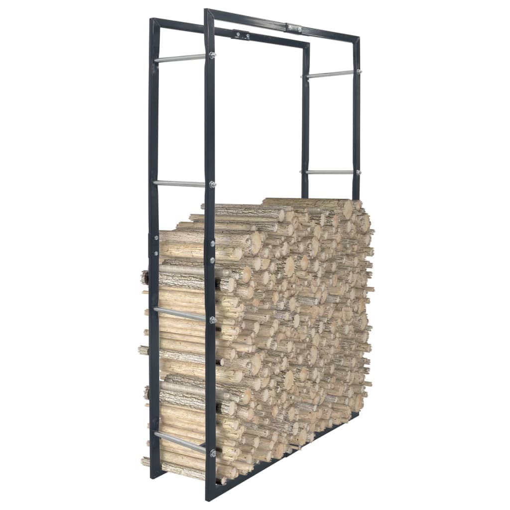 Brennholzregal Schwarz 80×25×150 cm Stahl