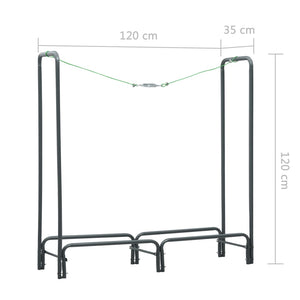 Brennholzregal Anthrazit 120×35×120 cm Stahl