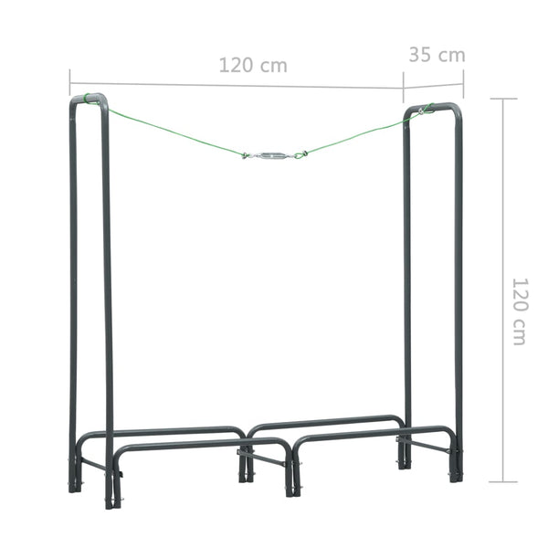 Brennholzregal Anthrazit 120×35×120 cm Stahl