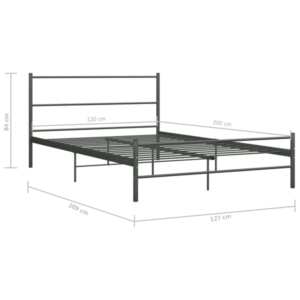 Bettgestell Grau Metall 120x200 cm