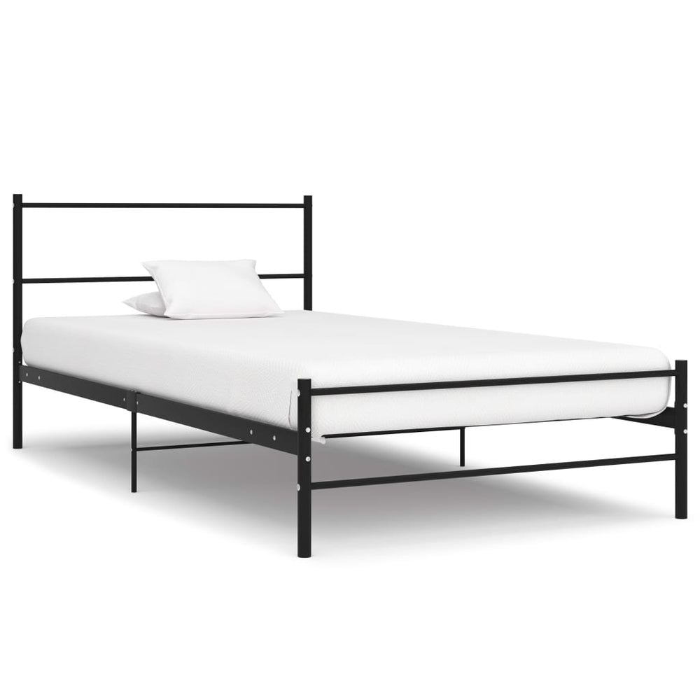 vidaXL Bed Frame Black Metal 100 x 200 cm