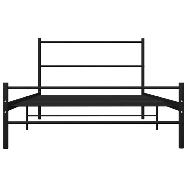 vidaXL Cadre de lit noir en métal 100 x 200 cm