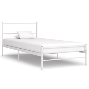 vidaXL Lit blanc en métal 90x200 cm