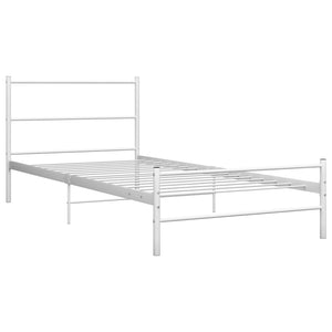vidaXL Lit blanc en métal 90x200 cm