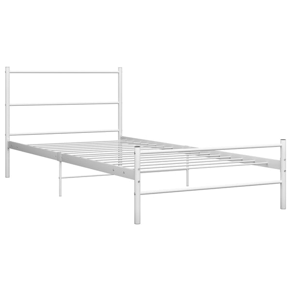 vidaXL Lit blanc en métal 90x200 cm