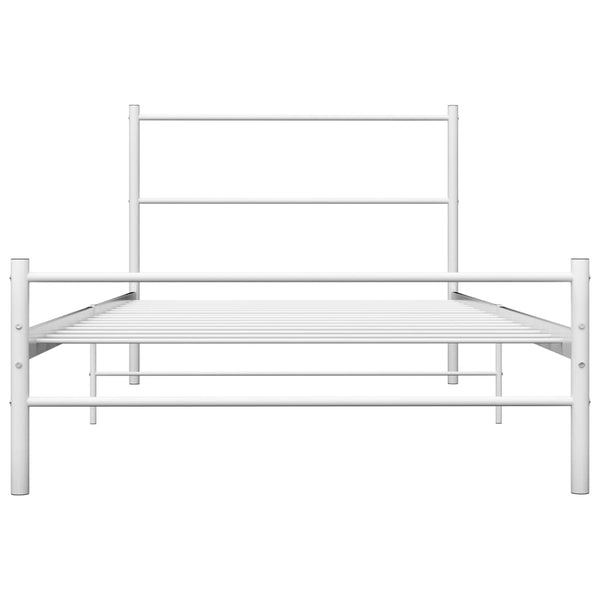 Bett Weiß Metall 90x200 cm