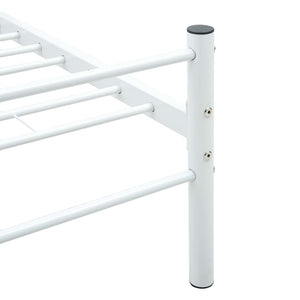 vidaXL Lit blanc en métal 90x200 cm