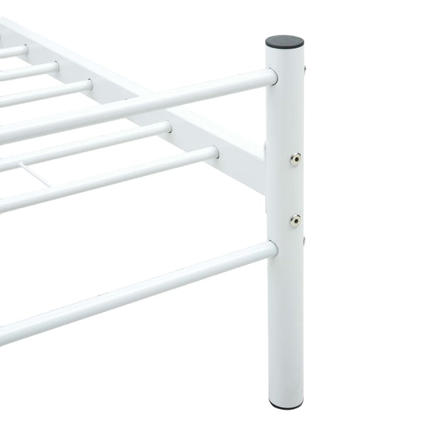 vidaXL Lit blanc en métal 90x200 cm