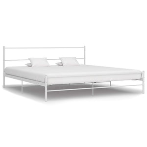 vidaXL Bed Frame White Metal 160x200 cm