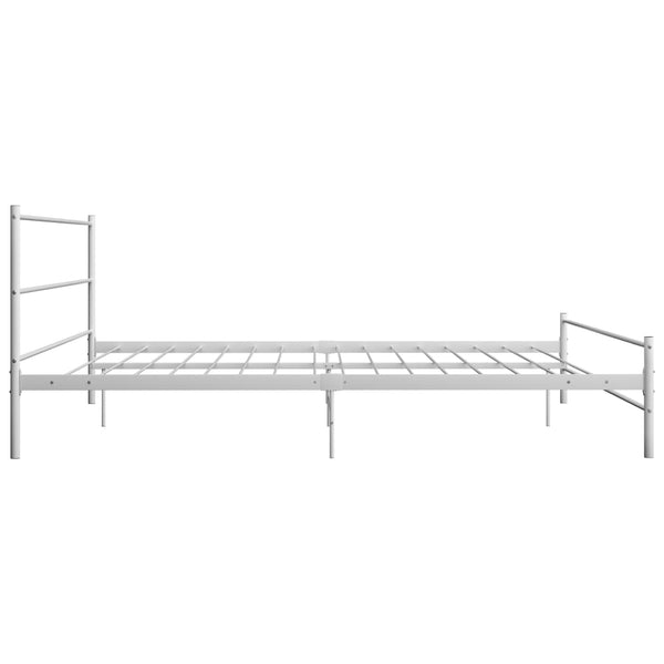 vidaXL Bed Frame White Metal 160x200 cm
