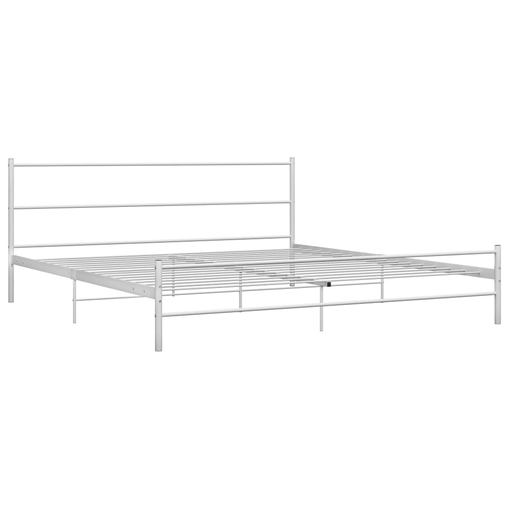 vidaXL Bed Frame White Metal 180x200 cm