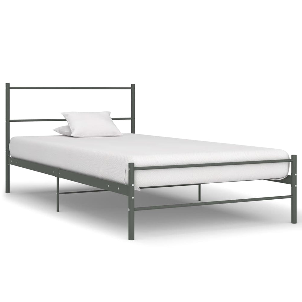 Bettgestell Grau Metall 90×200 cm