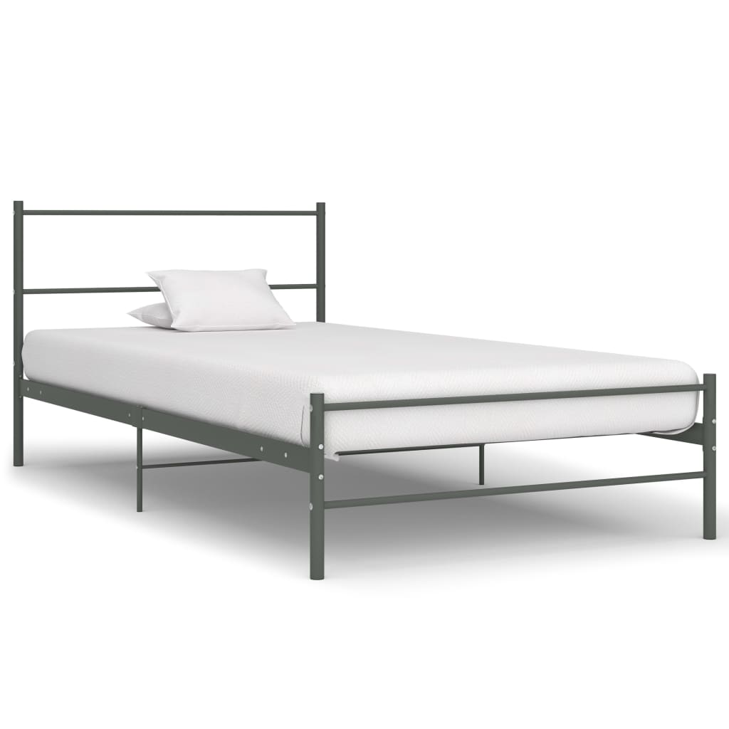 Bettgestell Grau Metall 90×200 cm