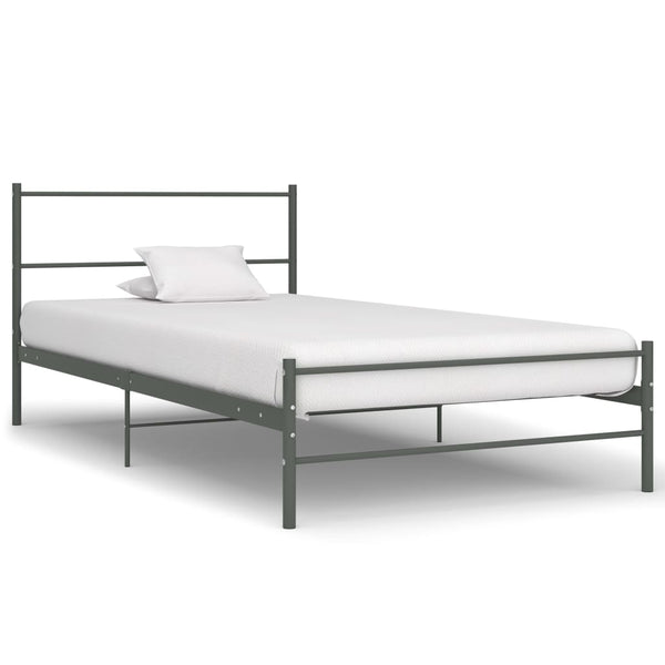 Bettgestell Grau Metall 90×200 cm