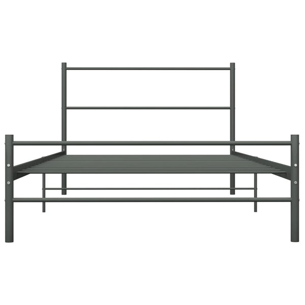 Bettgestell Grau Metall 90×200 cm