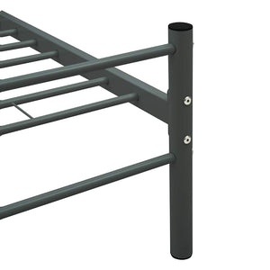 Bettgestell ohne Matratze Grau Metall 140×200 cm