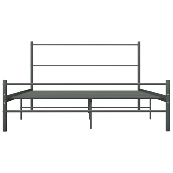Bettgestell Grau Metall 160×200 cm