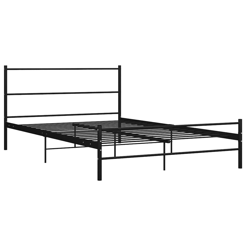 vidaXL Bed Frame with Headboard, No Mattress, Black 140x200cm Metal